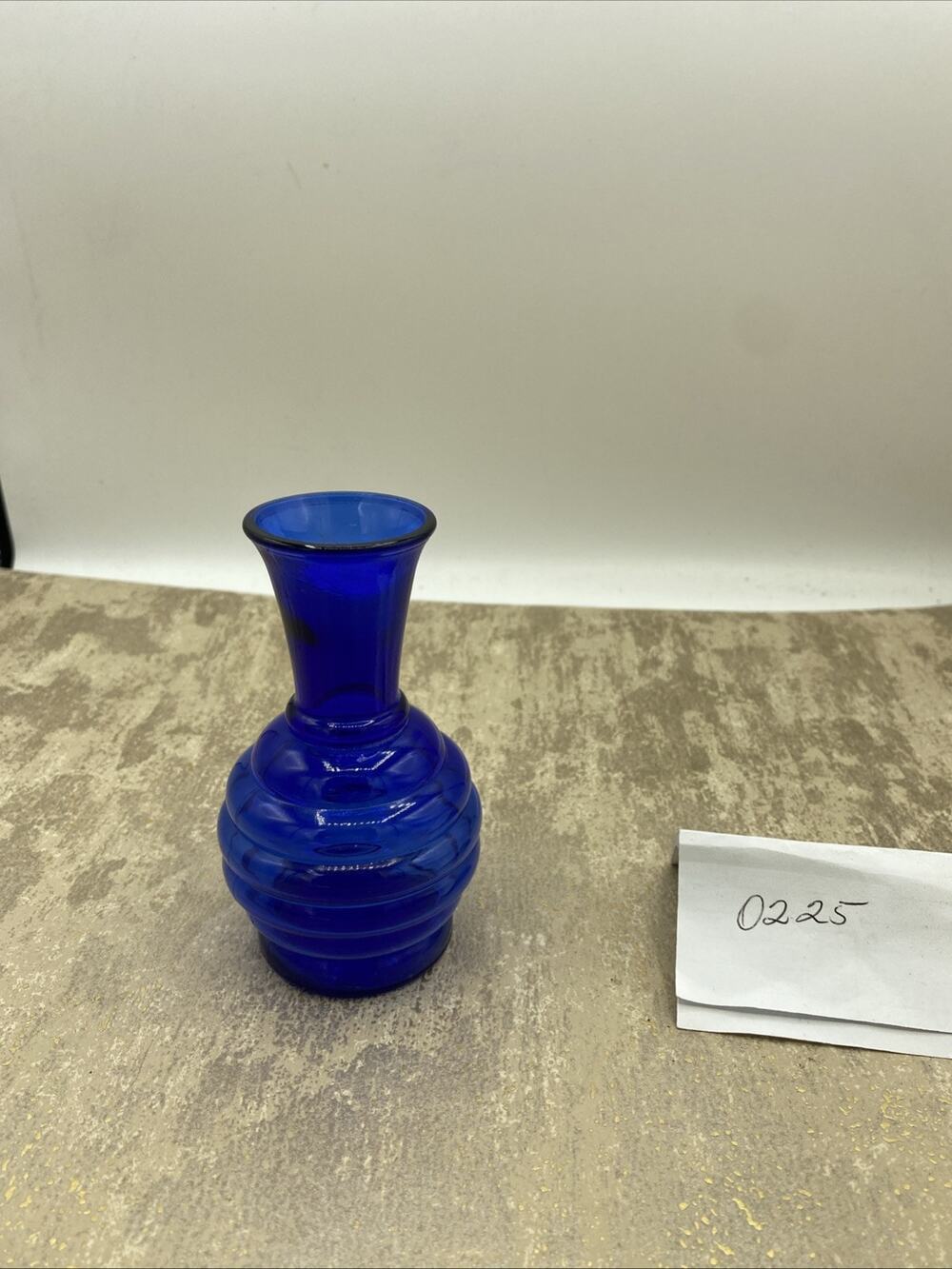 Vintage Cobalt Blue Glass Bud Flower Floral Vase Beehive USA 4.5"
